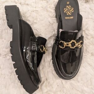 Sam & Libby Black Loafers with Gold Accent